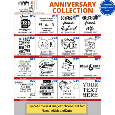 Custom Beer Glass Anniversary Gifts